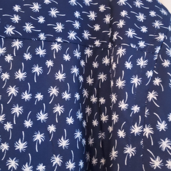 Heritage Report Collection Stretch Mens Shirt Navy Palm Tree XXL Hawaiian Cruise - Picture 9 of 12